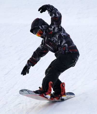 snowboarder getting out of balance