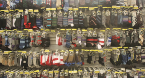 display of different ski socks