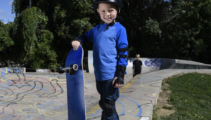 Kid with skateboard