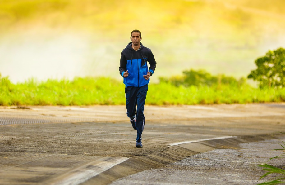 Man running with earphone
