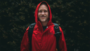 Men wearing red jacket